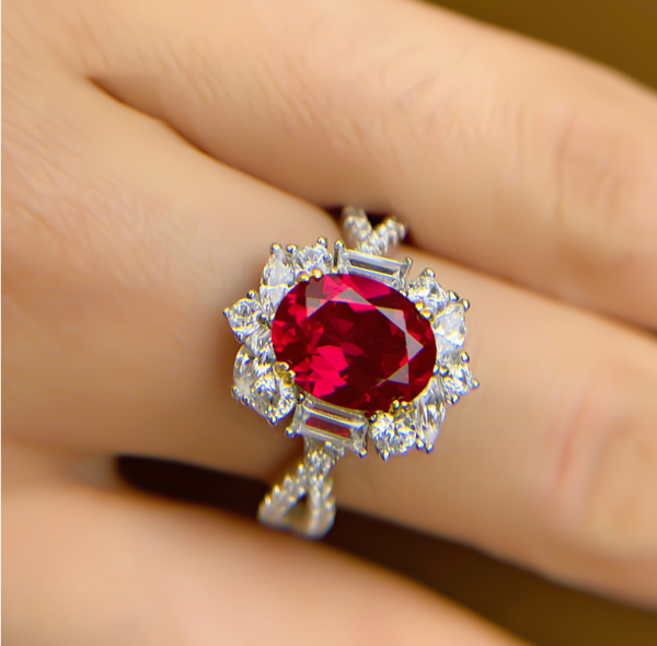 3 Carat Ruby Adjustable Open Ring – Timeless Elegance with a Modern Twist - Image 2